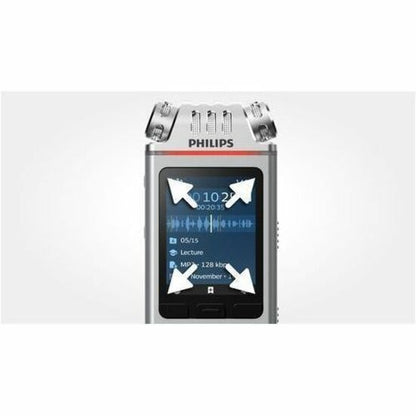 Philips Voice Tracer DVT4110 Digital Voice Recorder - [Built-in] Microphone, Speaker, Battery - Omni-directional Microph