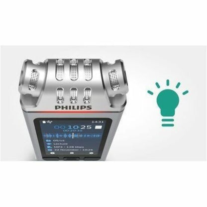 Philips Voice Tracer DVT4110 Digital Voice Recorder - [Built-in] Microphone, Speaker, Battery - Omni-directional Microph