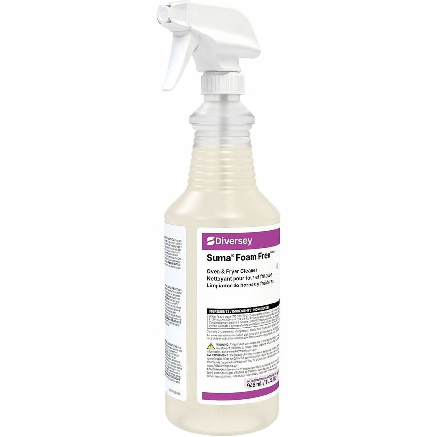 Suma Foam FreeTM/MC D9.6 - For Oven, Grill, Fryer, Vent Hood - Ready-To-Use - Foam Spray, Liquid - 32 fl oz (1 quart) - 