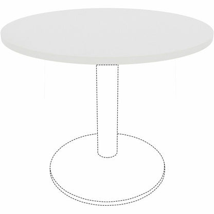 Lorell Hospitality/Conference Tabletop - Round - x 1" Thickness x 36" Diameter - Band Edge - White Table Top - Sturdy - 