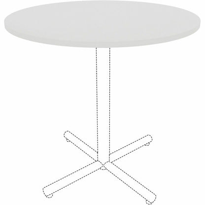 Lorell Hospitality/Conference Tabletop - Round - x 1" Thickness x 42" Diameter - Band Edge - White Table Top - Sturdy - 