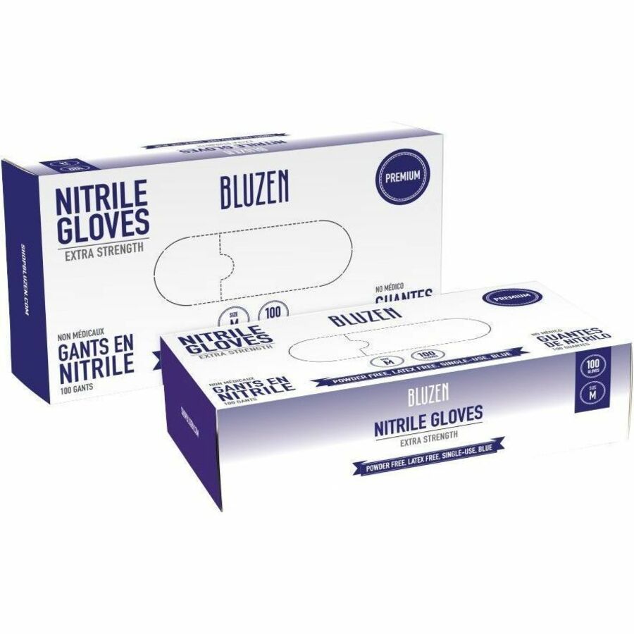 Remcoda Extra-Strength Nitrile Gloves - 4 mil Thickness - Chemical Protection - Medium Size - For Right/Left Hand - Nitr