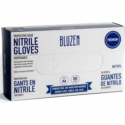 Remcoda Extra-Strength Nitrile Gloves - 4 mil Thickness - Chemical Protection - Medium Size - For Right/Left Hand - Nitr