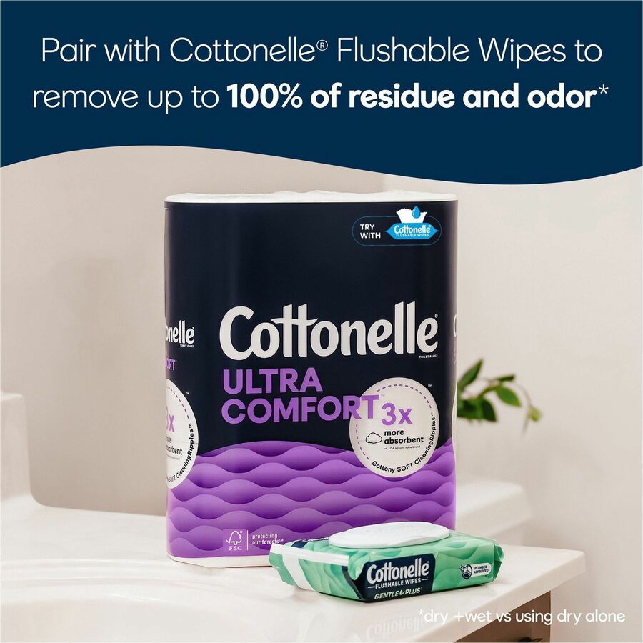 Kimberly-Clark Professional Ultra Comfort Toilet Paper - 2 Ply - White - Paper, FiberPack - 12/Pack - 4 / Carton