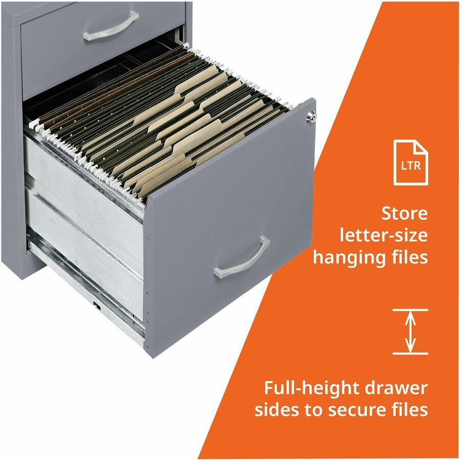 NuSparc File Cabinet - 14.2" Width x 18" Depth x 19" Height - 2 x Drawer(s) for File, Box - Letter - Vertical - 1 Each