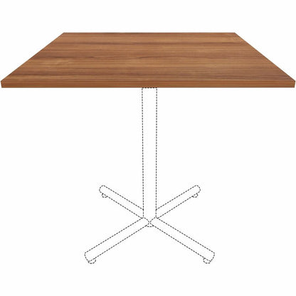Lorell Hospitality/Conference Tabletop - Square - 42" Width x 1" Thickness x 42" Length - Band Edge - Walnut Table Top -