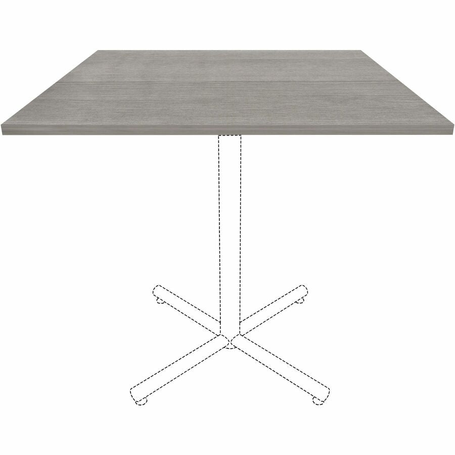 Lorell Hospitality/Conference Tabletop - Square - 42" Width x 1" Thickness x 42" Length - Band Edge - Weathered Charcoal