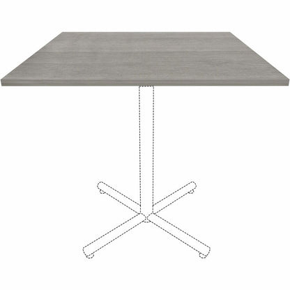 Lorell Hospitality/Conference Tabletop - Square - 42" Width x 1" Thickness x 42" Length - Band Edge - Weathered Charcoal