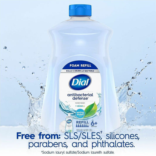 Dial Antibacterial Defense Liquid Hand Soap - Spring Water Scent - 1.63 quart - Pump Dispenser - Bacteria Remover - Hand