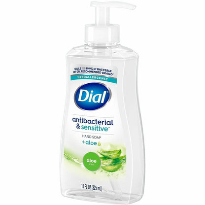 Dial Sensitive Skin Antibacterial Soap - Fresh, Aloe Scent - 11 fl oz - Pump Dispenser - Bacteria Remover - Hand, Skin -