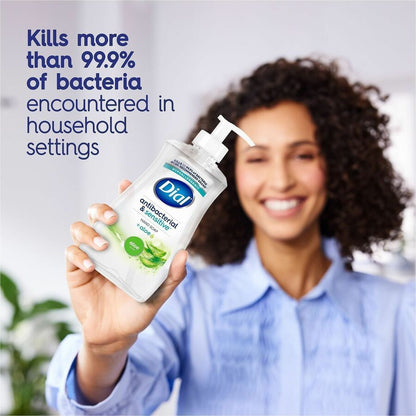 Dial Sensitive Skin Antibacterial Soap - Fresh, Aloe Scent - 11 fl oz - Pump Dispenser - Bacteria Remover - Hand, Skin -