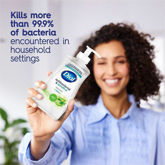 Dial Sensitive Skin Antibacterial Soap - Fresh, Aloe Scent - 11 fl oz - Pump Dispenser - Bacteria Remover - Hand, Skin -