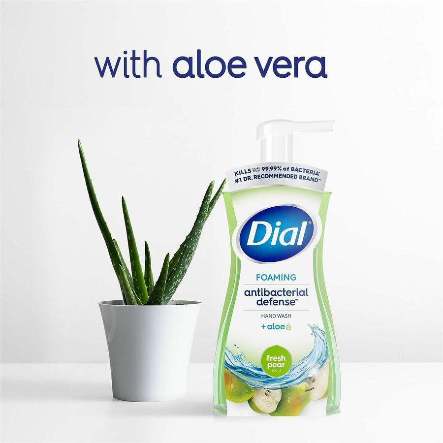 Dial Foaming Hand Wash - Fresh Pear Scent - 10 fl oz - Pump Bottle Dispenser - Kill Germs - Hand, Skin - Green - 1 Each