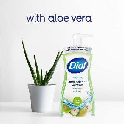 Dial Foaming Hand Wash - Fresh Pear Scent - 10 fl oz - Pump Bottle Dispenser - Kill Germs - Hand, Skin - Green - 1 Each