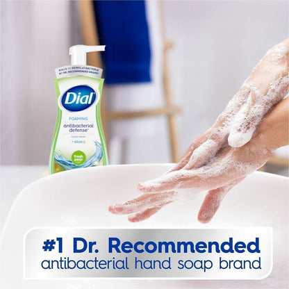 Dial Foaming Hand Wash - Fresh Pear Scent - 10 fl oz - Pump Bottle Dispenser - Kill Germs - Hand, Skin - Green - 1 Each