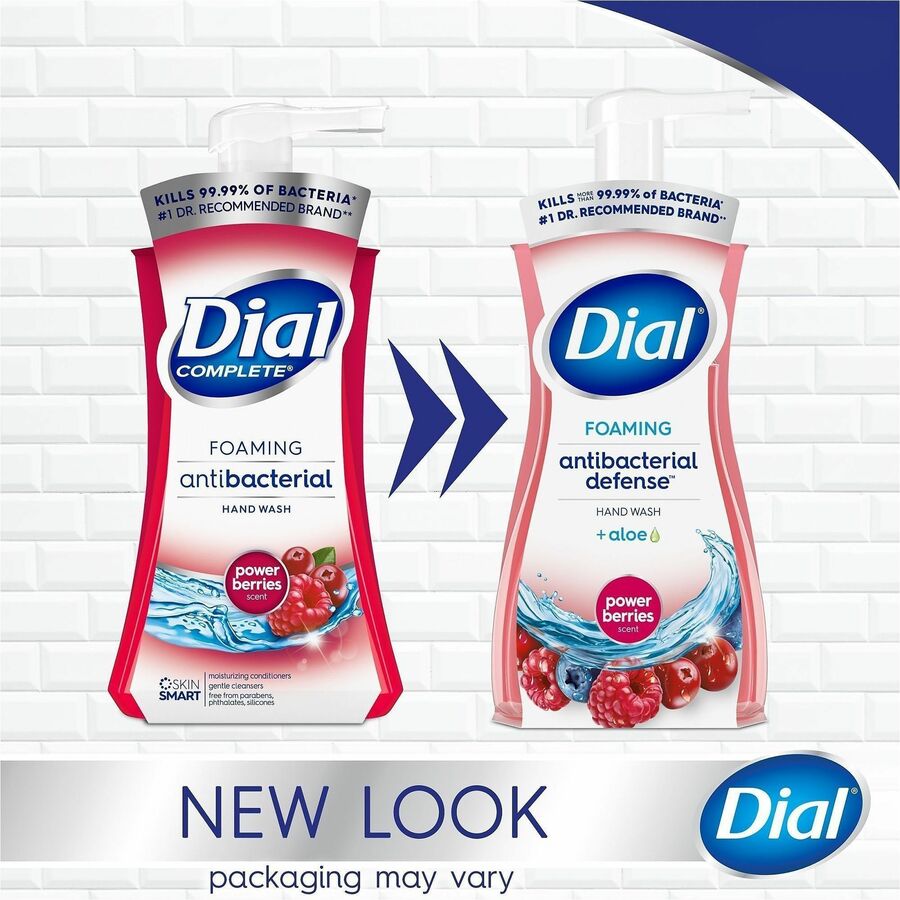 Dial Power Berries Foam Soap - Power Berries Scent - 10 fl oz - Pump Bottle Dispenser - Bacteria Remover - Hand, Skin - 