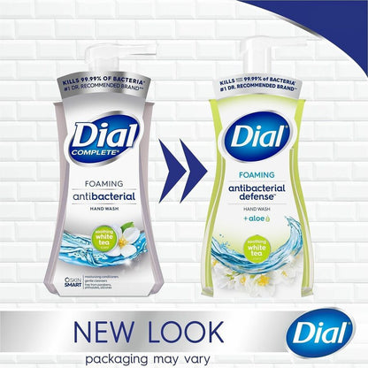 Dial Complete Original Foam Hand Wash Pump - White Tea Scent - 10 fl oz - Pump Dispenser - Kill Germs - Hand, Bathroom, 