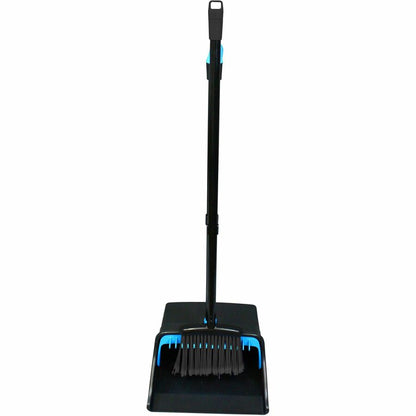 Genuine Joe Lobby Dust Pan Combo Kit - Blue, Black - 1 Each