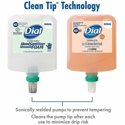Dial Hand Sanitizer Foam Refill - 1.27 quart - Bacteria Remover - Hand - White - Hypoallergenic, Fragrance-free, Dye-fre
