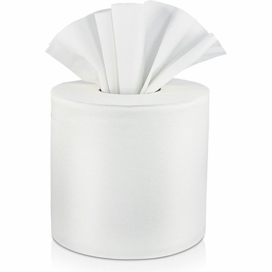 Livi Center-Pull Towels - 2 Ply - 7" Width x 10.90" Length - 605 Sheets/Roll - 2 63/64" Core - White - Paper, Fiber - 6 