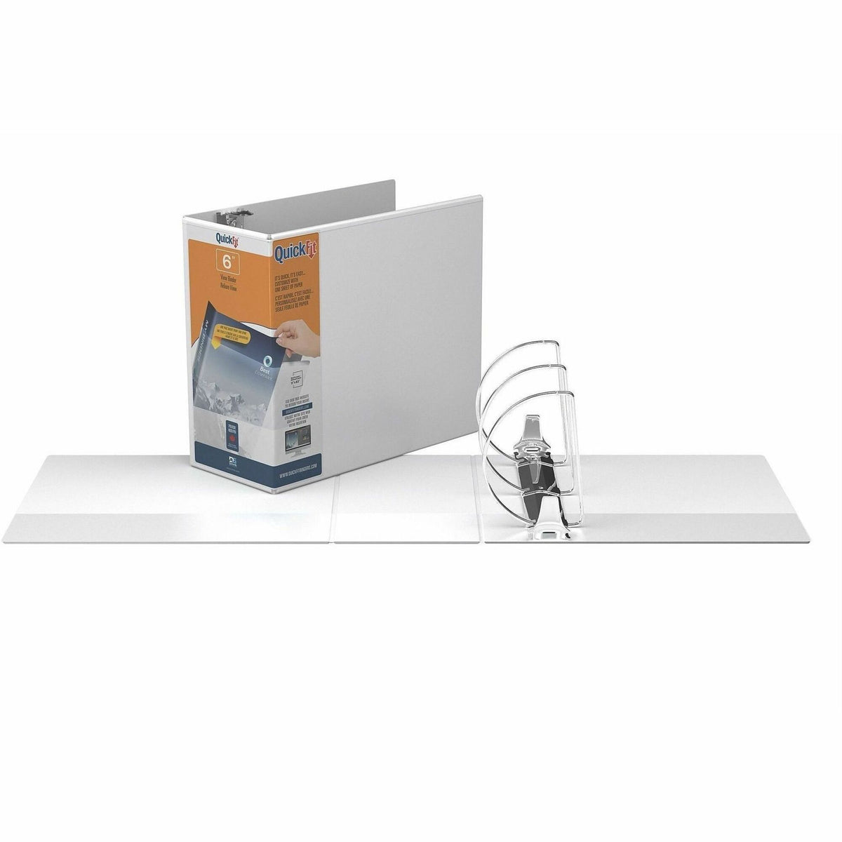 QuickFit View Binder, 3-Ring Binder, Angle D Ring, 6 Inch, White - 6" Binder Capacity - Letter - 8 1/2" x 11" Sheet Size