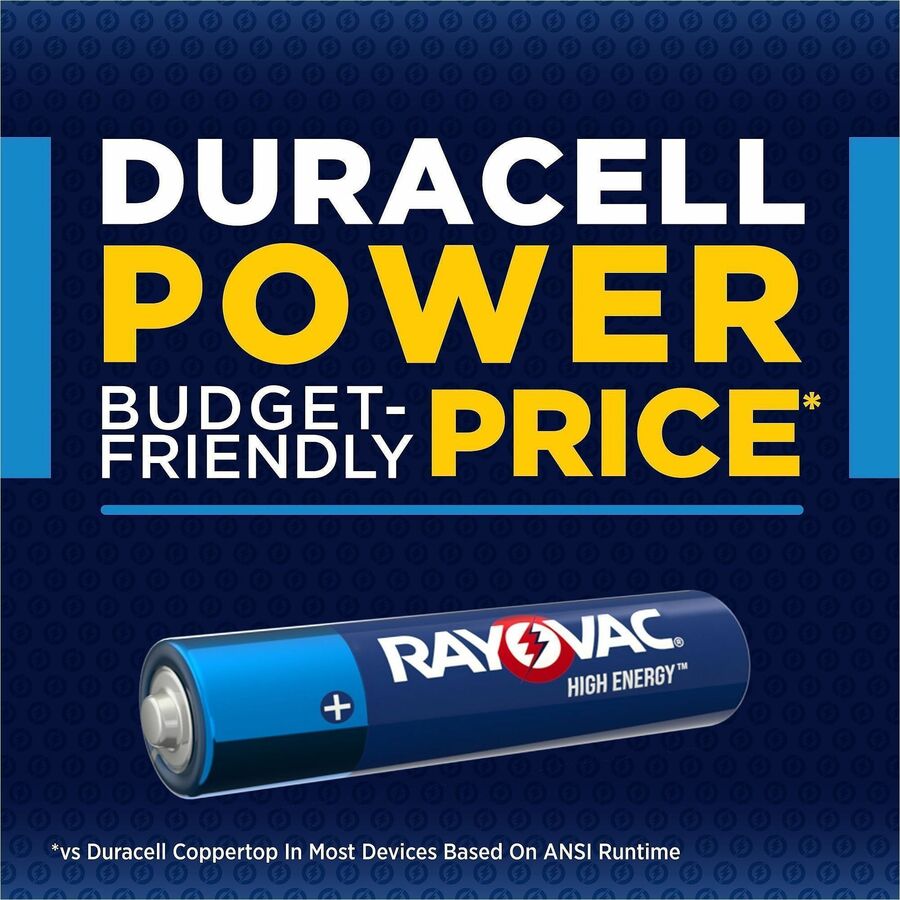 Rayovac High Energy AAA Alkaline Batteries - For Home Appliance, Flashlight, Microphone, Remote Control - AAA - 1.5 V - 