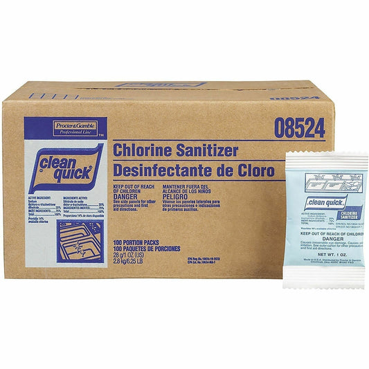 Clean Quick® Chlorine Sanitizer - For Utensil, Dish, Glassware, Nonporous Surface, Multi Surface - Concentrate - Powder 