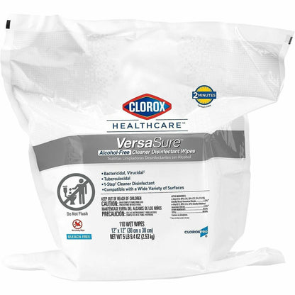 Clorox Healthcare VersaSure Disinfectant Wipes - Large - White - 85 Wipes/Canister - 2 / Carton