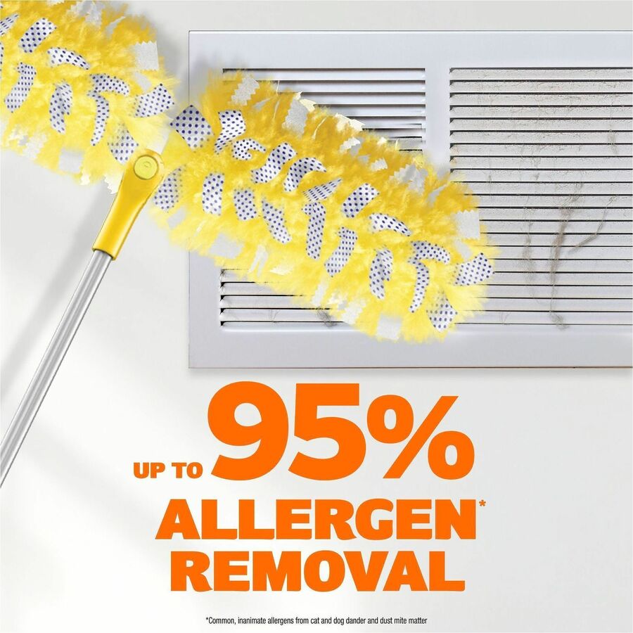 Swiffer Heavy-Duty Super-Extender Duster Kit - Fiber Bristle - 72" Handle Length - Yellow
