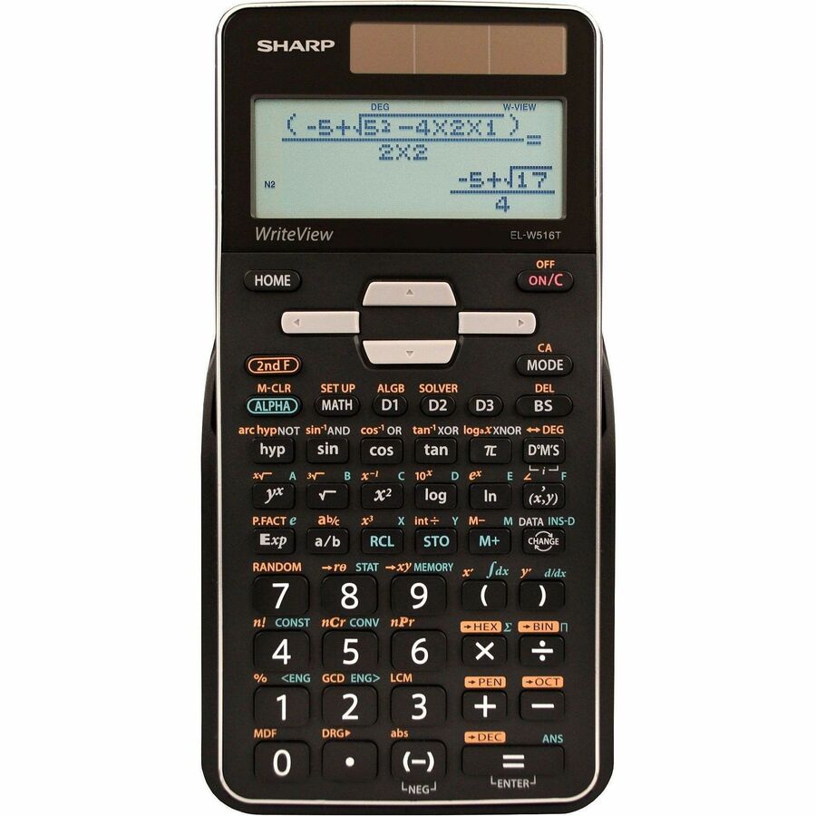 SHARP® EL-W516TB-SL Scientific Calculator - 640 Functions - LCD Display, Independent Memory, Hard Case, Dual Power - 4 L