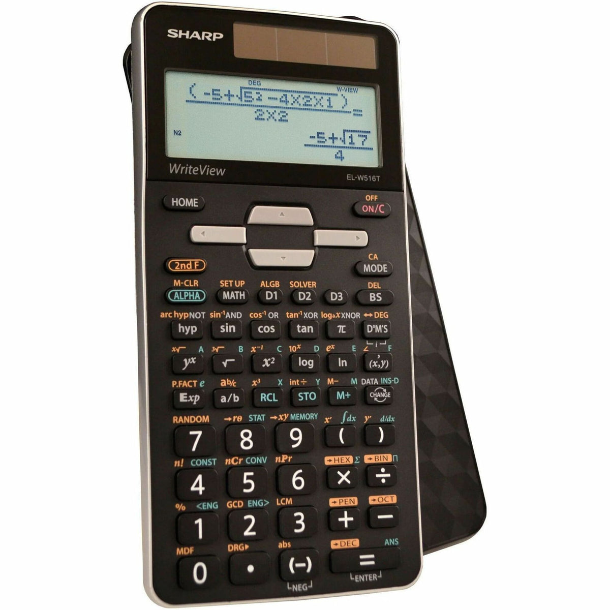 SHARP® EL-W516TB-SL Scientific Calculator - 640 Functions - LCD Display, Independent Memory, Hard Case, Dual Power - 4 L