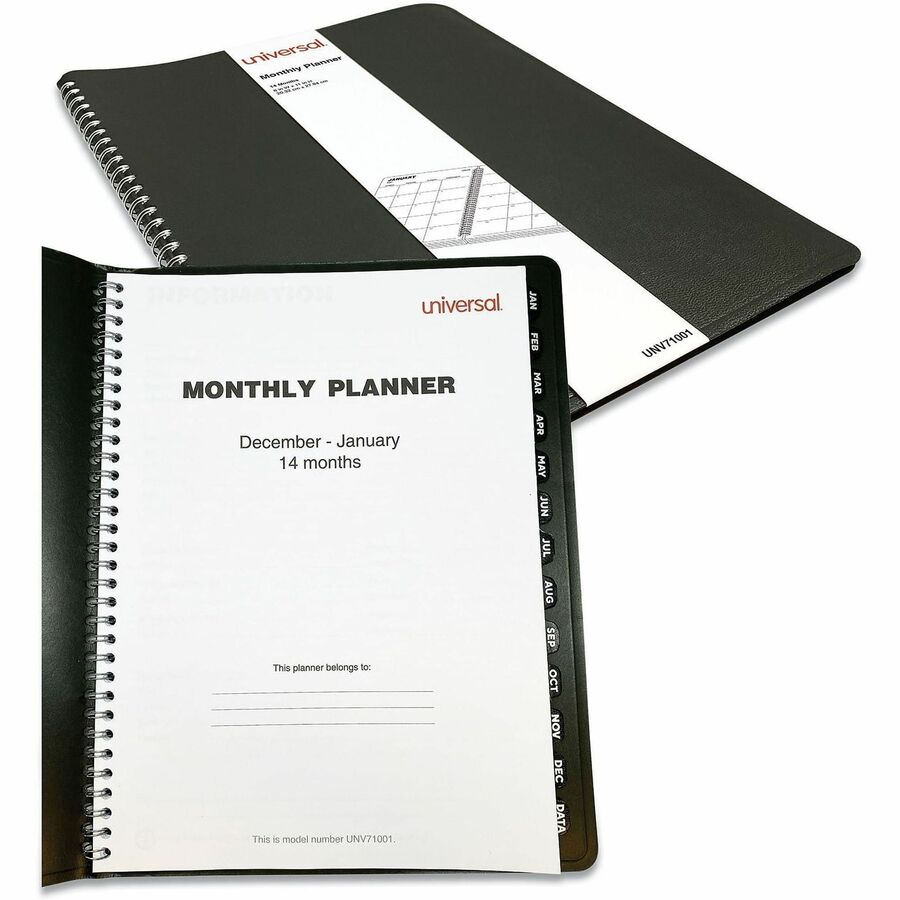 Universal Planner - Large - Monthly - 14 Month - December 2025 to January 2027 - 1 Month Double Page Layout - 8" x 11" S