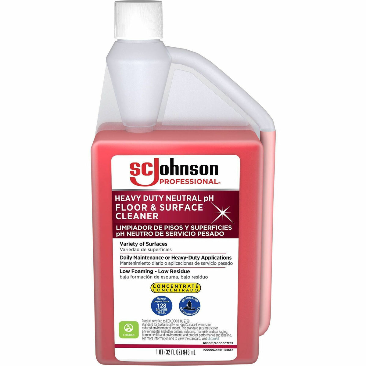 SC Johnson Heavy-Duty pH Floor & Surface Cleaner - For Multi Surface, Multipurpose - Concentrate - 32 fl oz (1 quart) - 