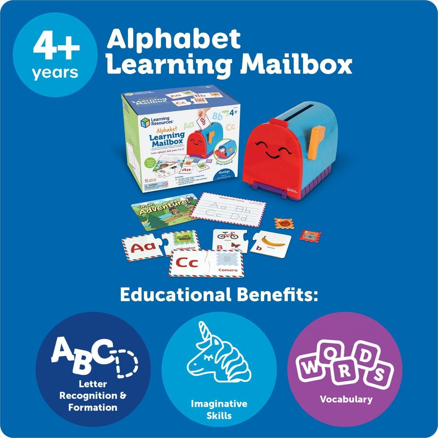 Learning Resources Alphabet Learning Mailbox - Learning Toy - Theme/Subject: Learning, Fun - 4+ - 62 Pieces - Multi
