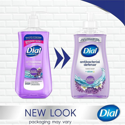 Dial Antibacterial Defense Liquid Hand Soap - 11 fl oz - Bacteria Remover - Hand - Antibacterial - Lavender - Recycled -
