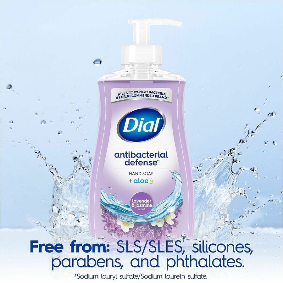 Dial Antibacterial Defense Liquid Hand Soap - 11 fl oz - Bacteria Remover - Hand - Antibacterial - Lavender - Recycled -