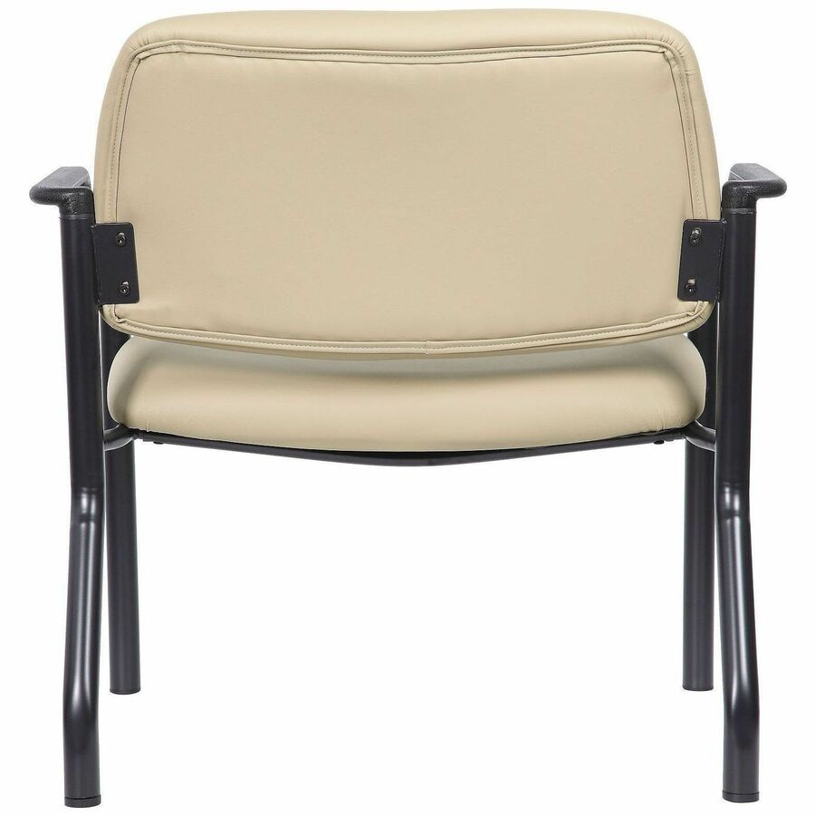 Boss Mid-back Guest Chair - Mid Back - Four-legged Base - Black, Beige - Vinyl - Armrest - 1 Each