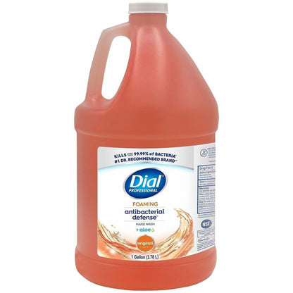 Dial Antibacterial Defense Foaming Handwash - 1 gal - Bottle Dispenser - Bacteria Remover - Hand - Antibacterial - Orang