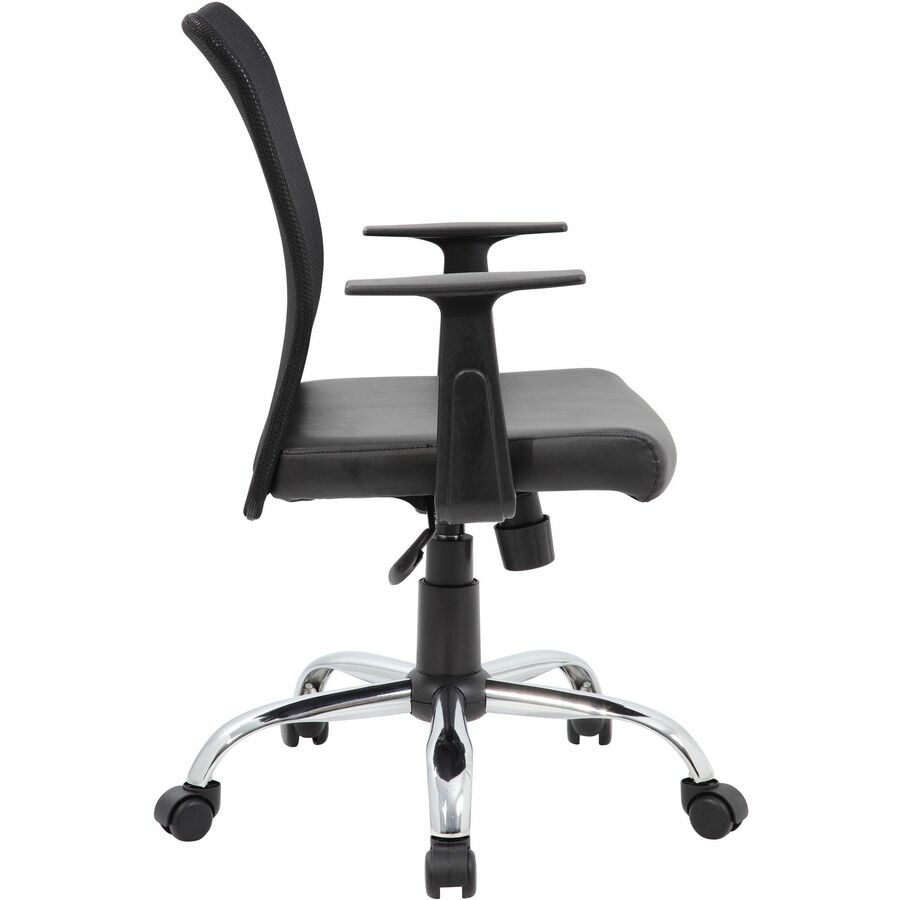 Boss Budget Mesh Task Chair - Mesh Back Material - Black - Armrest - 1 Each