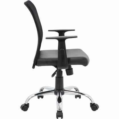 Boss Budget Mesh Task Chair - Mesh Back Material - Black - Armrest - 1 Each