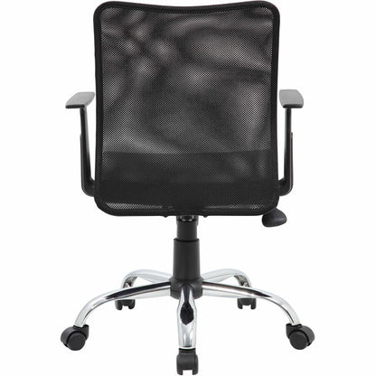 Boss Budget Mesh Task Chair - Mesh Back Material - Black - Armrest - 1 Each