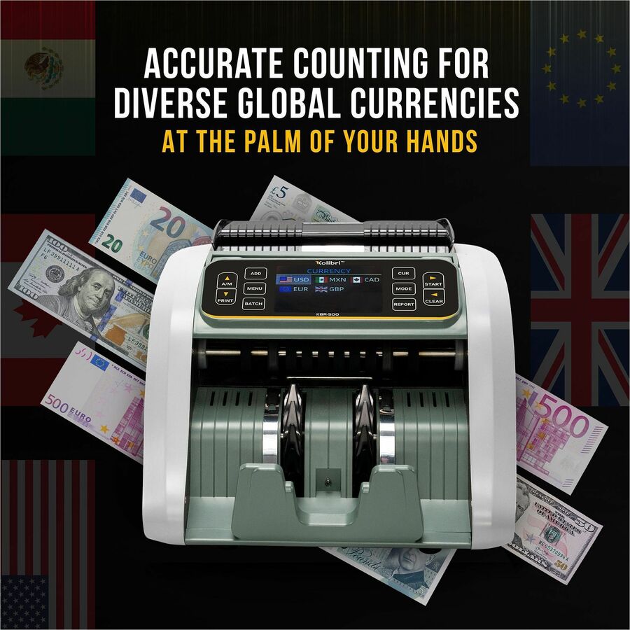Kolibri Kolibri Mixed Bill Counter - Counts @ 1200 bills/min - White