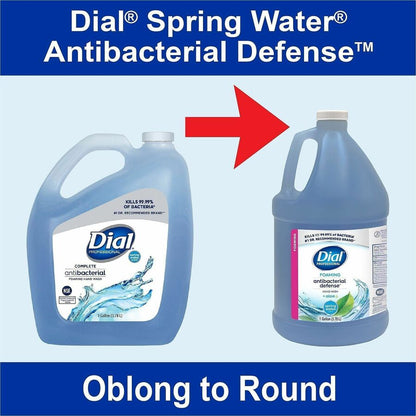 Dial Antibacterial Defense Foaming Handwash - Spring Water Scent - 1 gal - Bottle Dispenser - Bacteria Remover - Hand - 