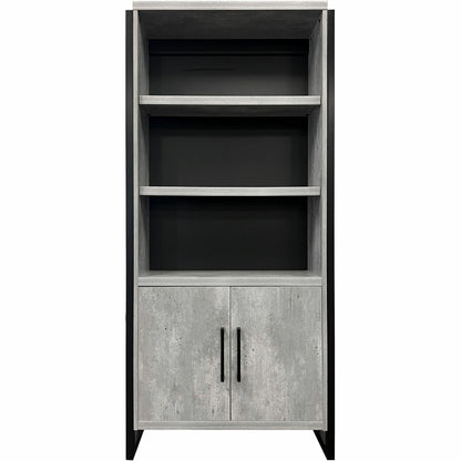 Martin Mason Concrete Laminate Unit - 78" Height x 36" Width x 12" Depth - 2 Door(s) - 4 Shelve(s) - 3 Adjustable Shelf(