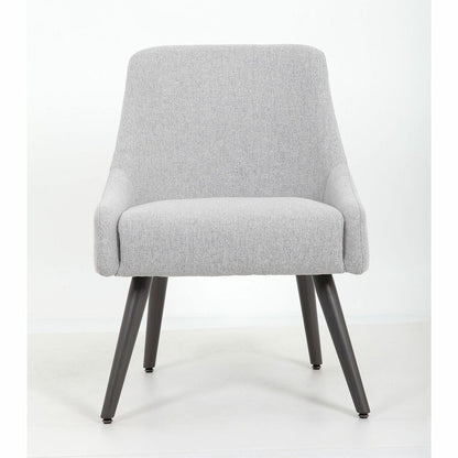 Boss Boyle Guest Chair - Foam Seat Material - 5-star Base - Wood, Gray, Black - Poly Linen, Metal - 1 Each