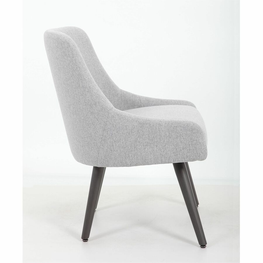 Boss Boyle Guest Chair - Foam Seat Material - 5-star Base - Wood, Gray, Black - Poly Linen, Metal - 1 Each