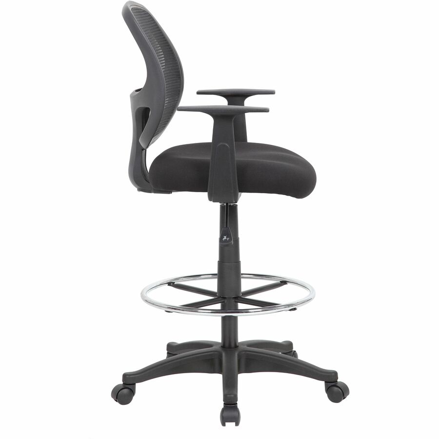 Boss Commercial-Grade Mesh Back Stool - High Density Foam (HDF), Fabric Seat Material - Mesh Back Material - 5-star Base