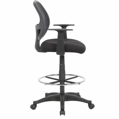 Boss Commercial-Grade Mesh Back Stool - High Density Foam (HDF), Fabric Seat Material - Mesh Back Material - 5-star Base