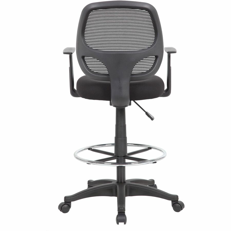 Boss Commercial-Grade Mesh Back Stool - High Density Foam (HDF), Fabric Seat Material - Mesh Back Material - 5-star Base