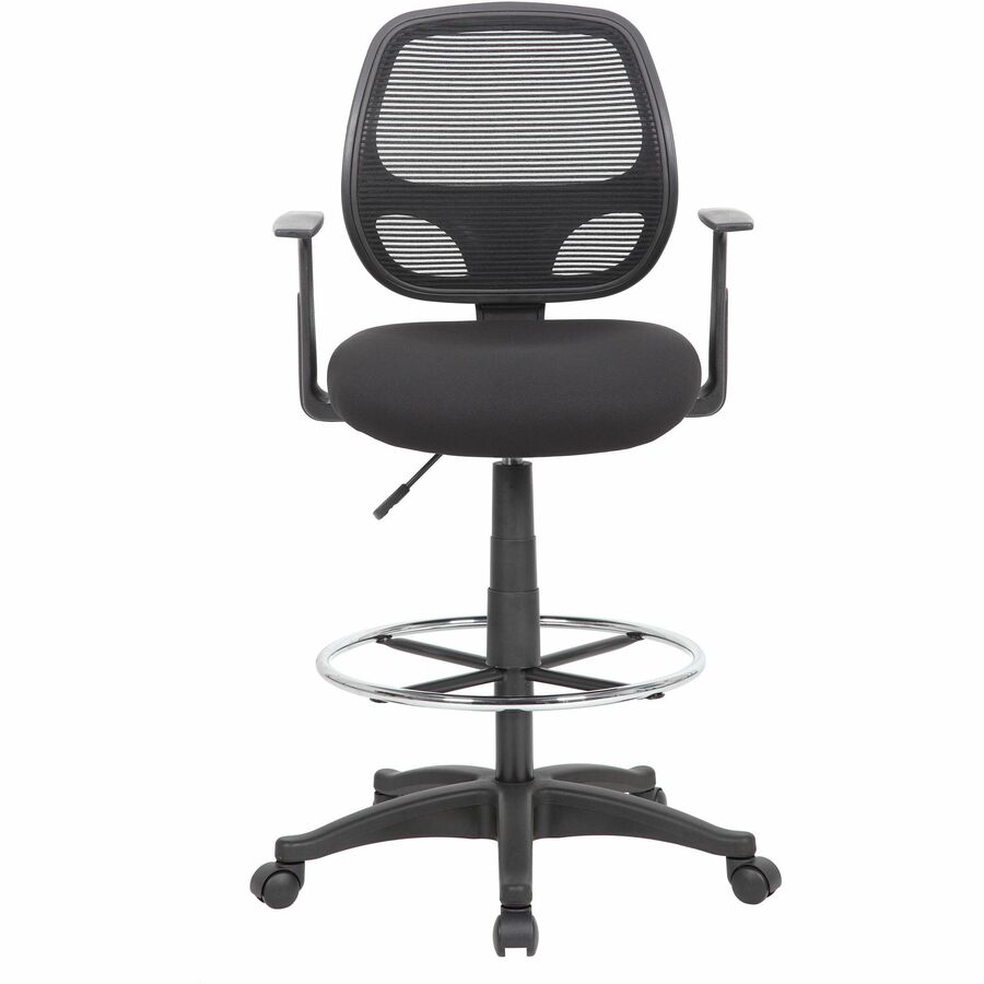 Boss Commercial-Grade Mesh Back Stool - High Density Foam (HDF), Fabric Seat Material - Mesh Back Material - 5-star Base